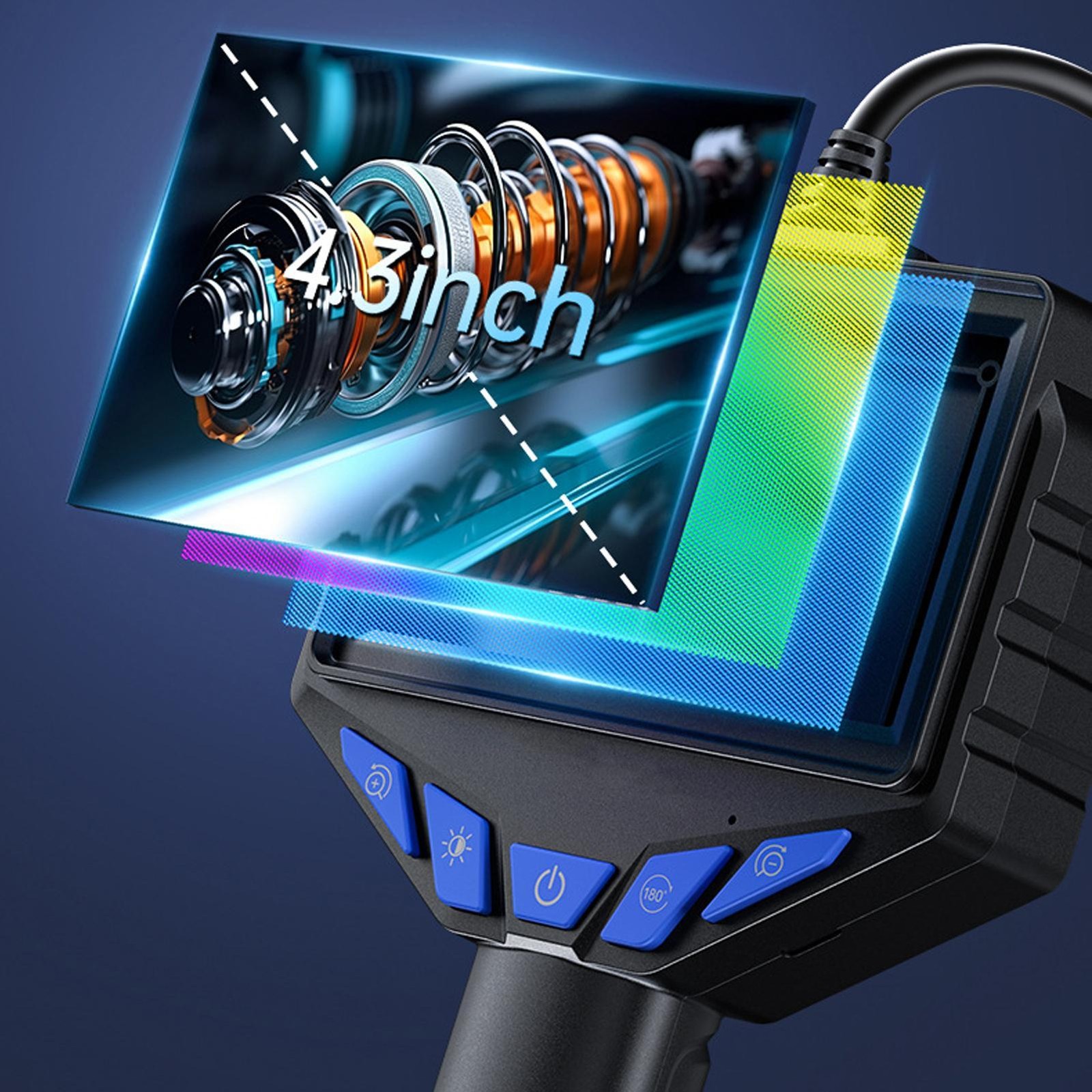 Endoscope Camera Articulating Borescope 4.3" 178° Endoscope Inspection Camera