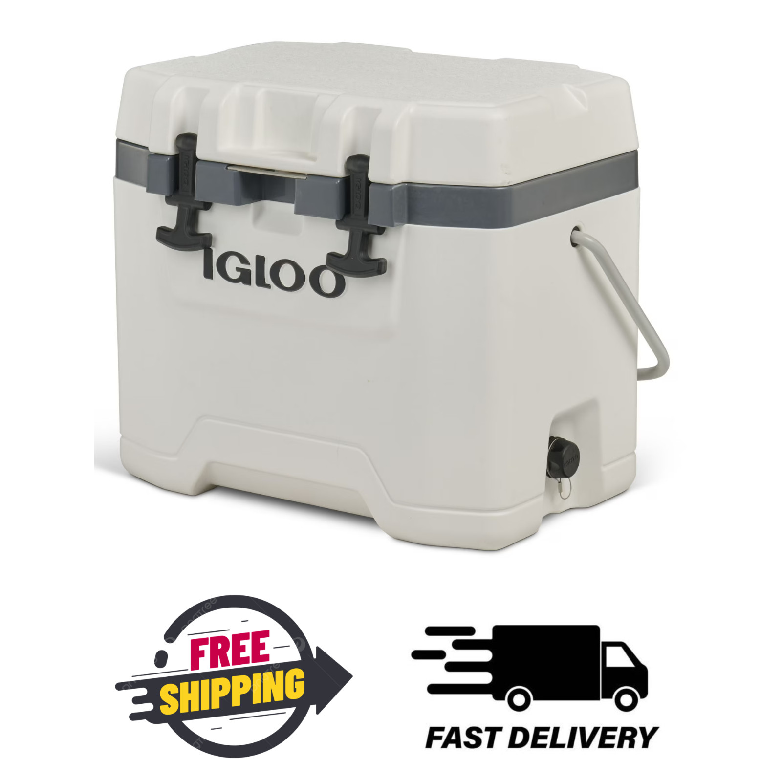 25QT Overland Ice Chest Cooler White Camping Heavy Duty
