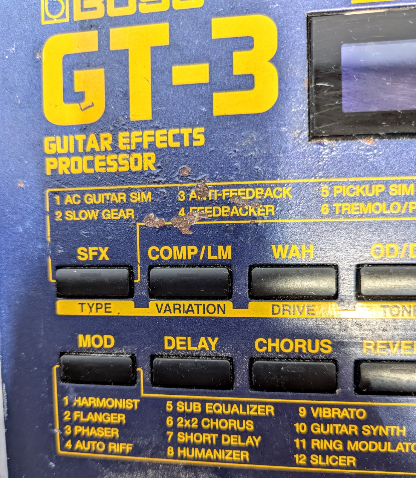 BOSS GT-3 Guitar Effects Processor Multiple Effects Pedal Powers Up Parts Repair