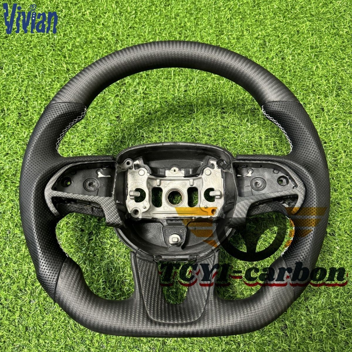 Matte Carbon Fiber Steering Wheel for Dodge Hellcat Challenger Durango SRT 15+