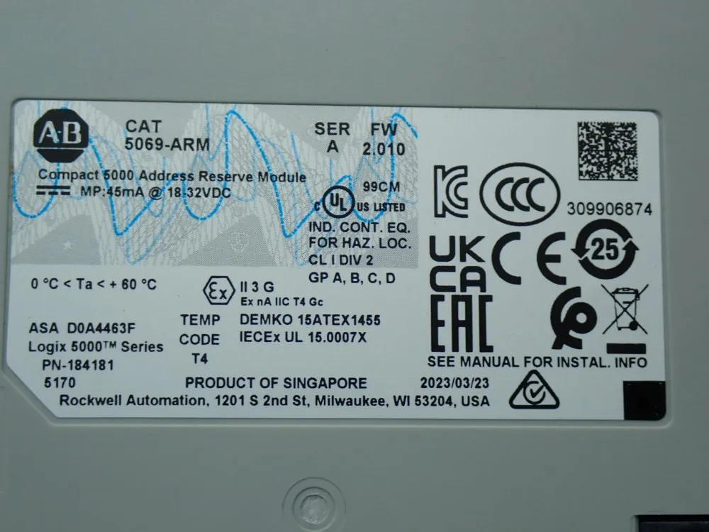 ALLEN BRADLEY COMPACT I/O ADDRESS RESERVE MODULE 5069-ARM