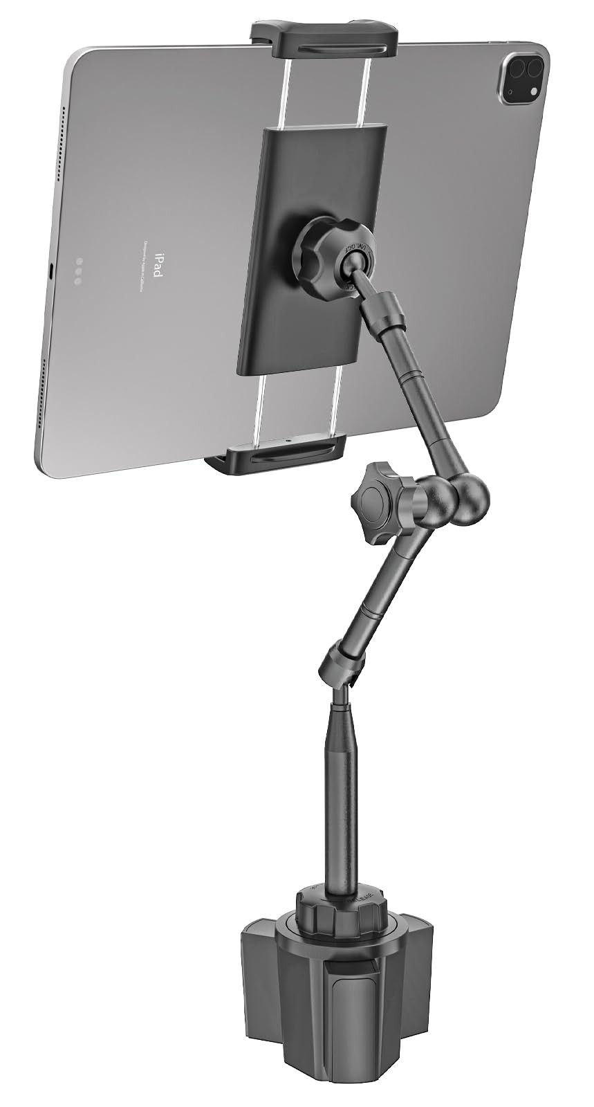 Heavy Duty Metal Cup Holder Tablet Car Mount, One-Touch Adjustment Magic Arm ...