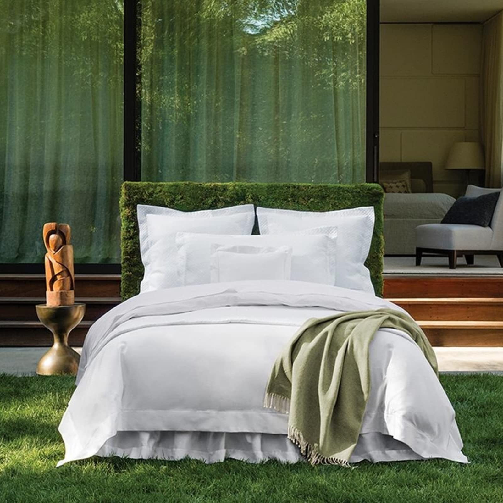 Celine Herringbone, 100% Cotton Throw Blanket - Tin