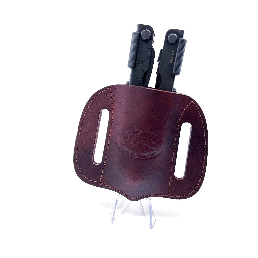 Barsony Leather Pancake Multi-Tool Sheath
