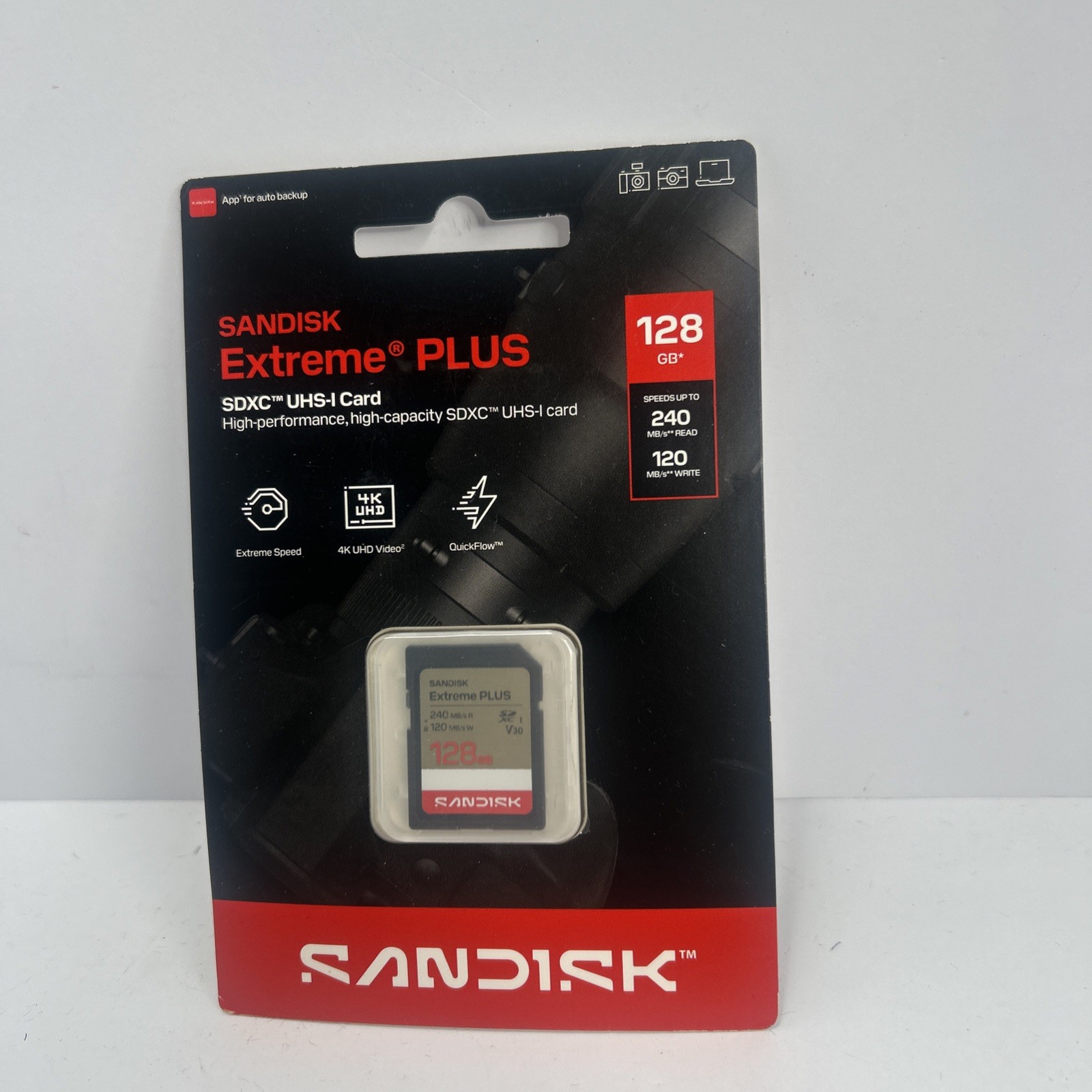 New Sandisk Extreme Plus 128GB SDSDXWL-128G-ATCIN 30MB/s V30 U3 SDXC Card