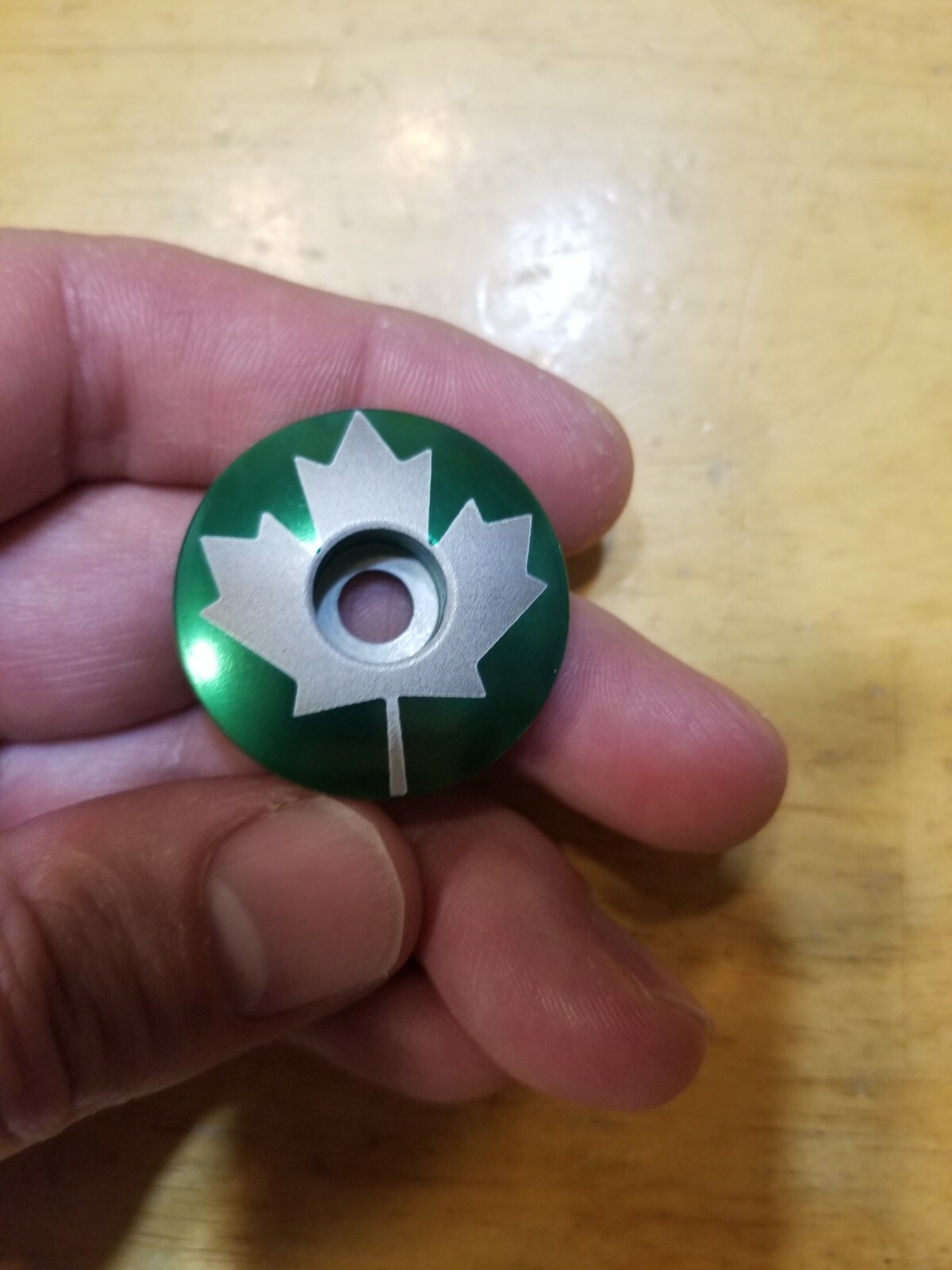 Maple Leaf Bicycle Headset Top Cap 1 1/8" Green Stem Cap Bike BMX Road