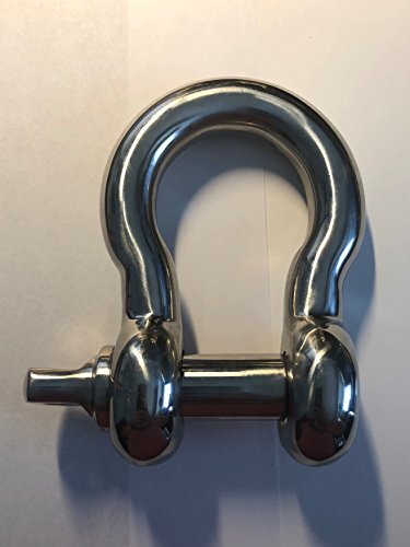 Stainless Steel (316) Bow Shackle 7/8" Forged US Type Oversized 1" Pin Marine