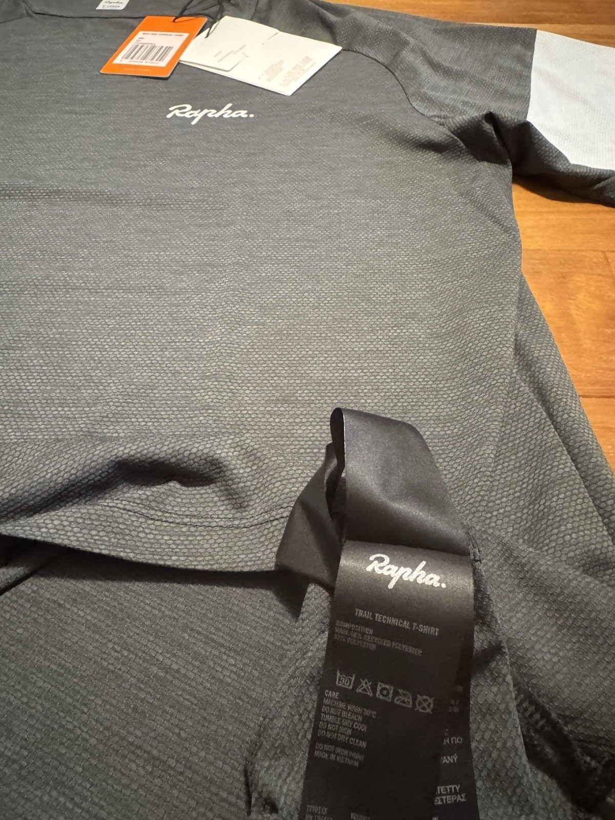 RAPHA MEN'S TRAIL TECHNICAL T-SHIRT Dark Grey/Light Grey Size XL