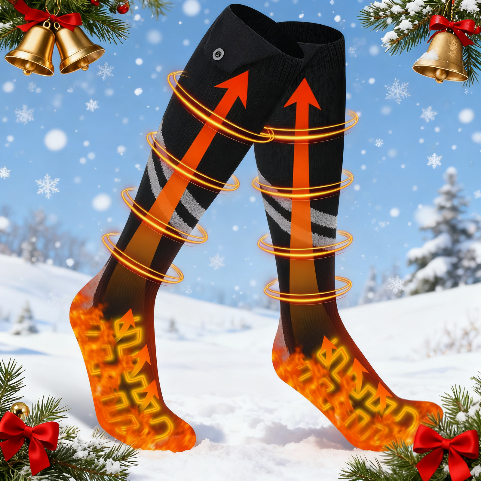 Washable Men Women Electric Heated Socks Winter Foot Warmer Rechargeable New