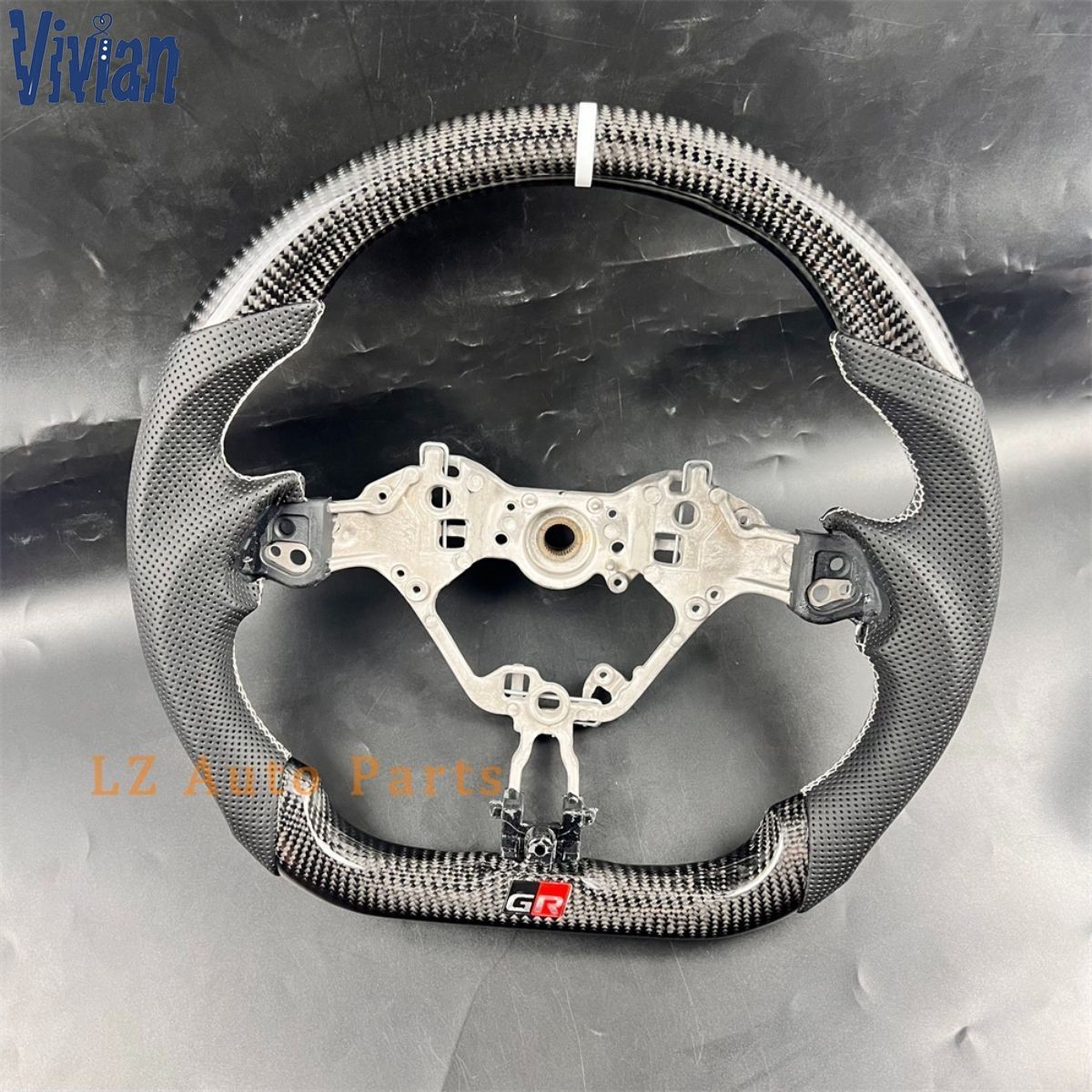 Customized Black Carbon Fiber Leather Steering Wheel for 2017-2025 Toyota GR86