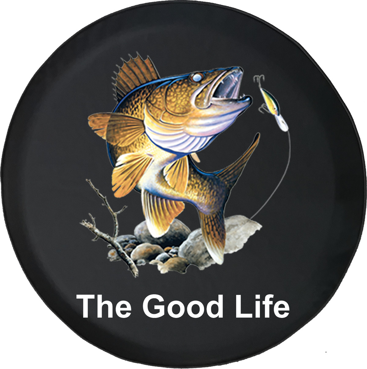 Spare Tire Cover Good Life Walleye Bass Jumping fishing jk Accessories