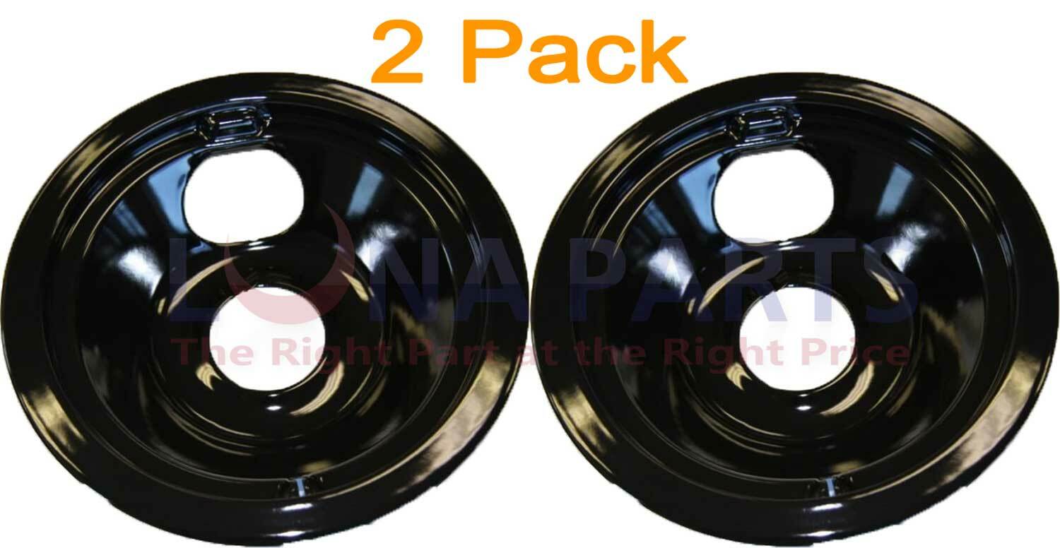 2 Pack GE Range Cooktop 6" Black Burner Drip Pan WB31T10012 WB32X5084 PM32X5050