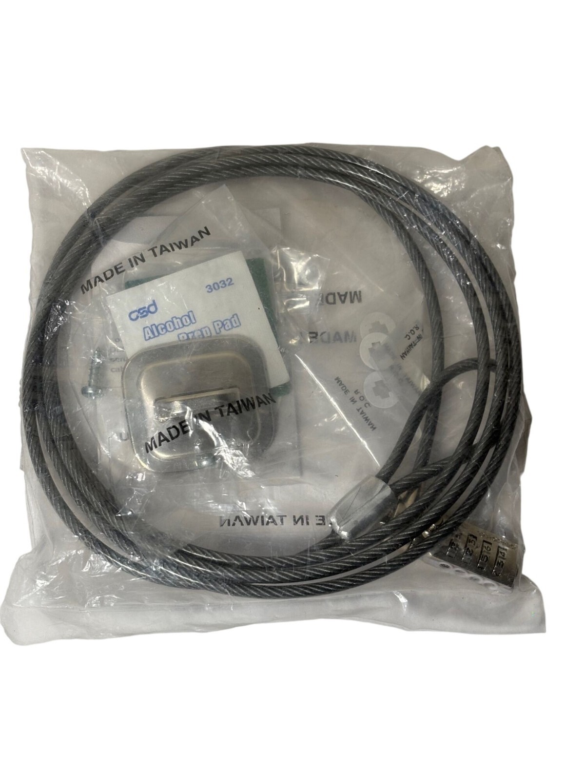 Targus Notebook Security Serialized Combination Cable Lock W/ User Guide & Hardw