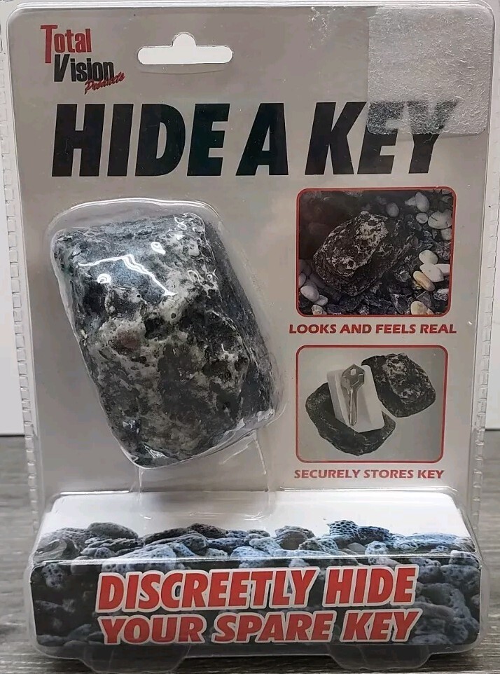 Total Vision Hide a Spare Key Realistic Looking & Feeling ROCK Securely Stores