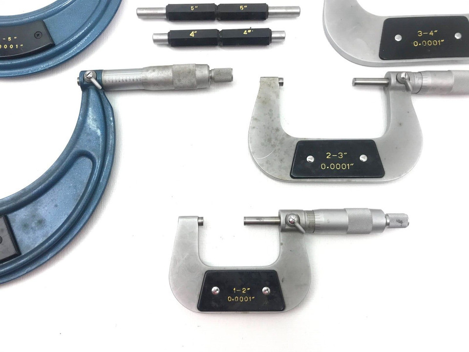 Outside Micrometer Set 1-2" to 5-6" Machinist Tool Set