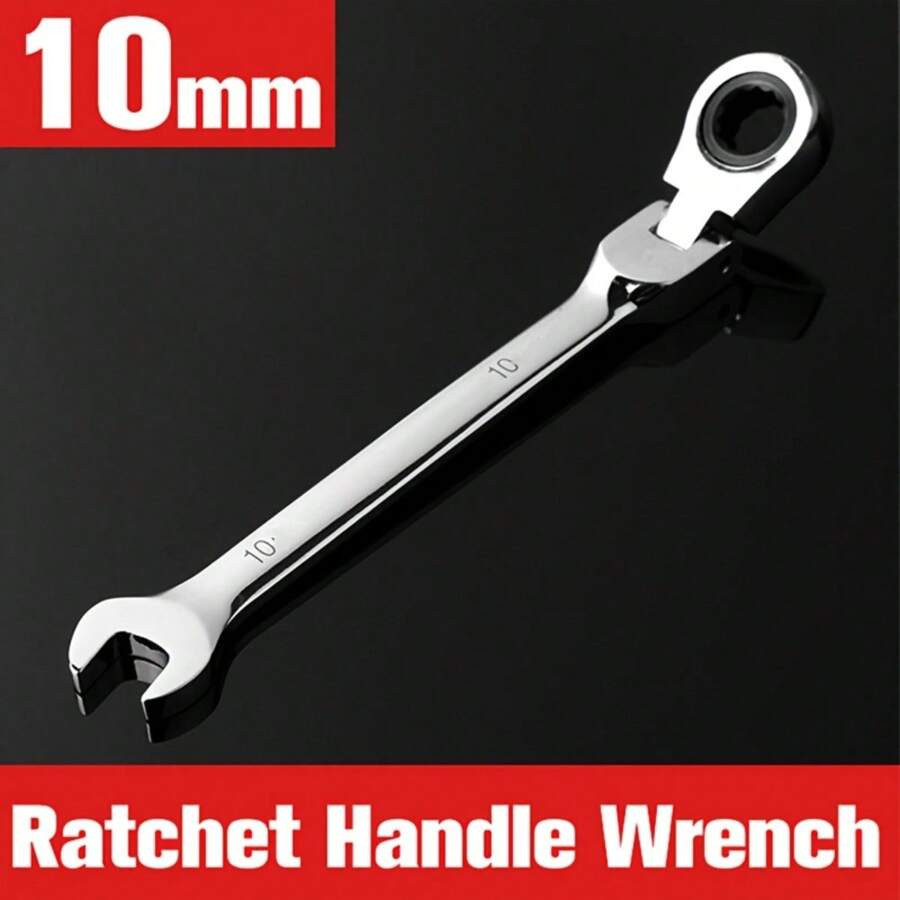 10mm Ratchet Wrench with Adjustable Torque & Movable Head Flex Head Steel Grip