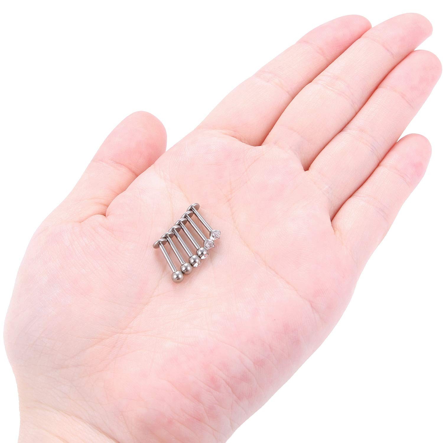 Hoeudjo 16G Solid Grade 23 (G23) Titanium Labret Monroe Lip Ring Tragus/Helix...