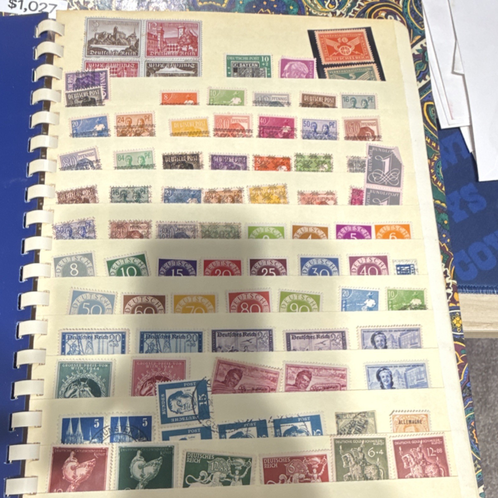 Vintage Deutsches Reich & Early German Postage Stamp Collection Page – WWII Era