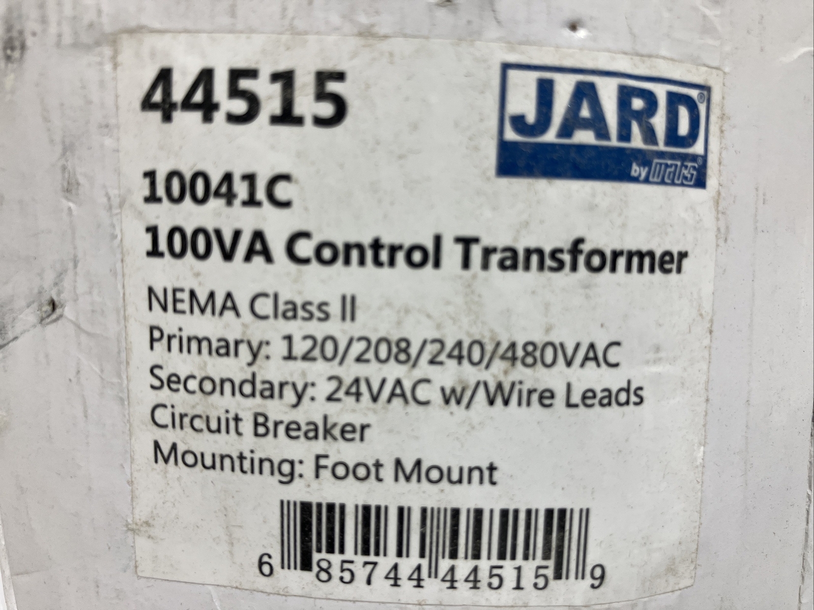 JARD HVAC Magnetic Transformer Class 2 Part #44515