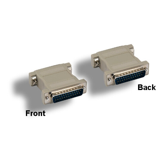DB25 Male to DB25 Male Molded Adapter 25 Pin Connector RS-232 Straight Through