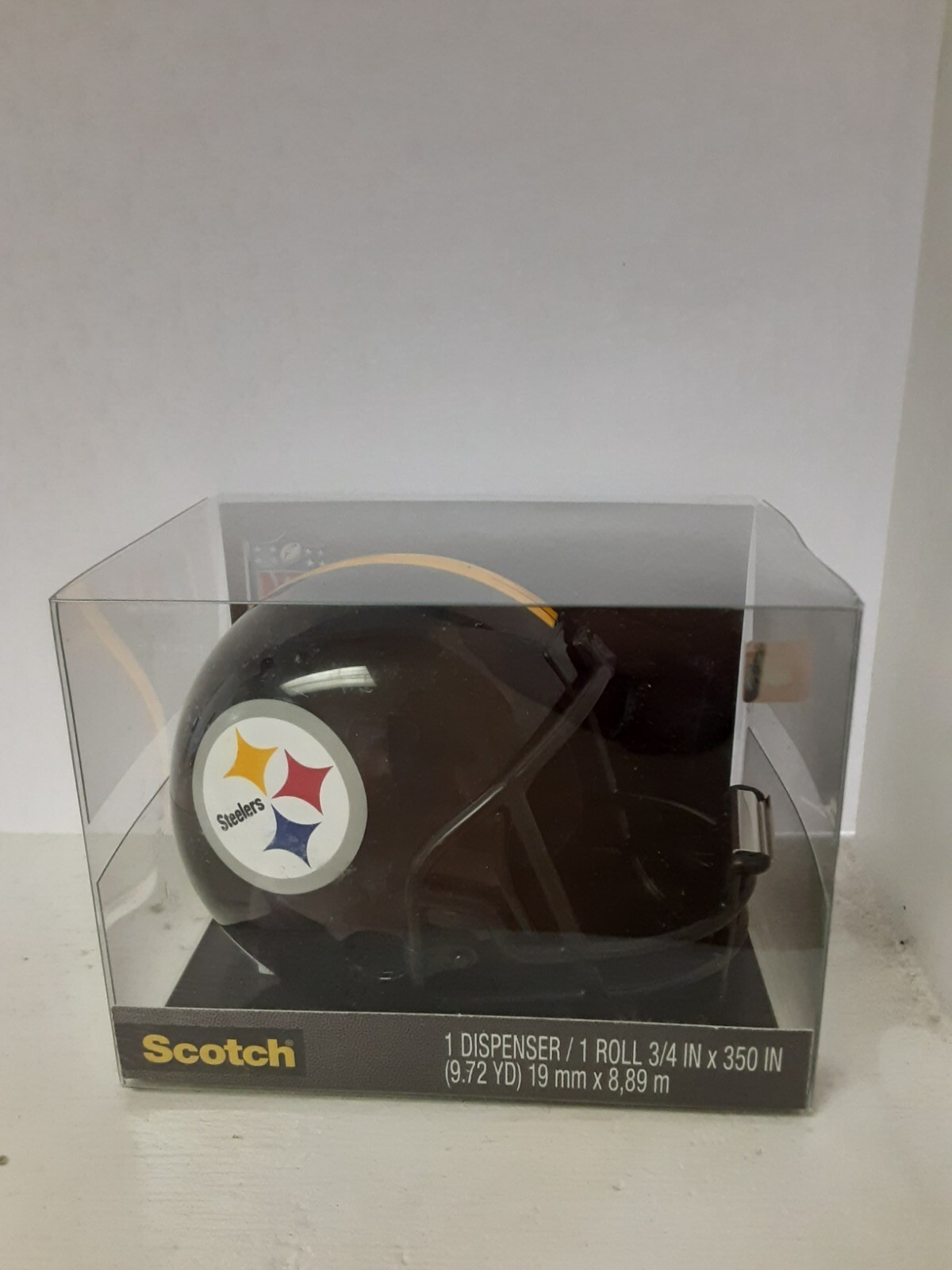Pittsburgh Steelers Football Helmet 3M Scotch Tape Dispenser NIB W Roll Of Tape