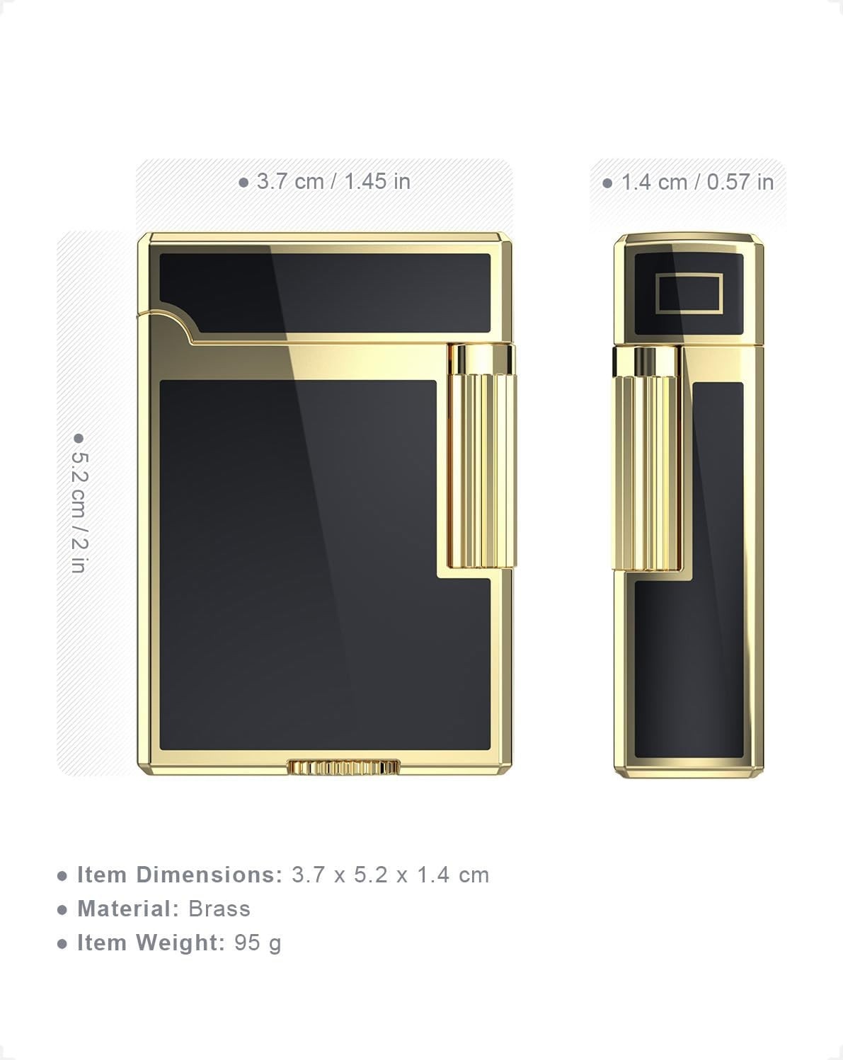 Compact Gold Finish Soft Flame Pipe Lighter - Ideal for an Elevated Experience
