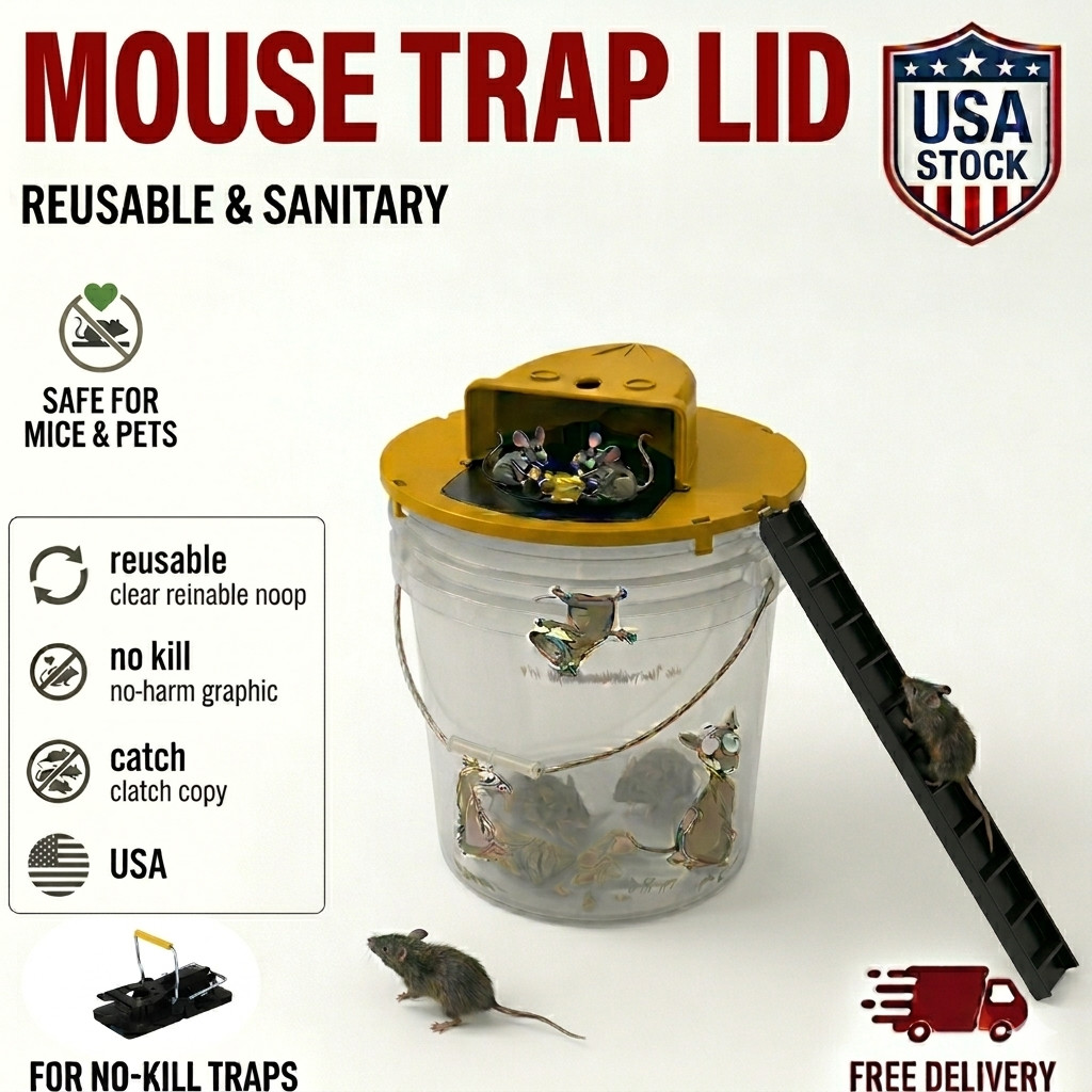 Mouse Rat Trap Flip & Slide Mouse Trap Bucket Catcher Mousetrap Slide Bucket Lid