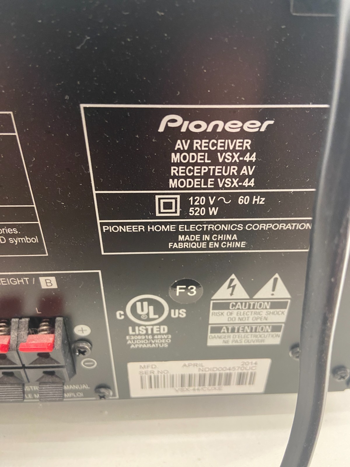 🎧 Pioneer Elite VSX-44 Network AV 7.2 Channel Receiver ~ Tested & Working