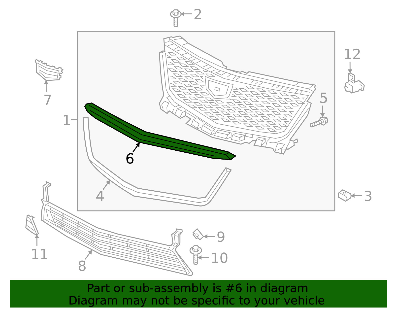 Genuine GM Silver Front Grille Filler 84383320