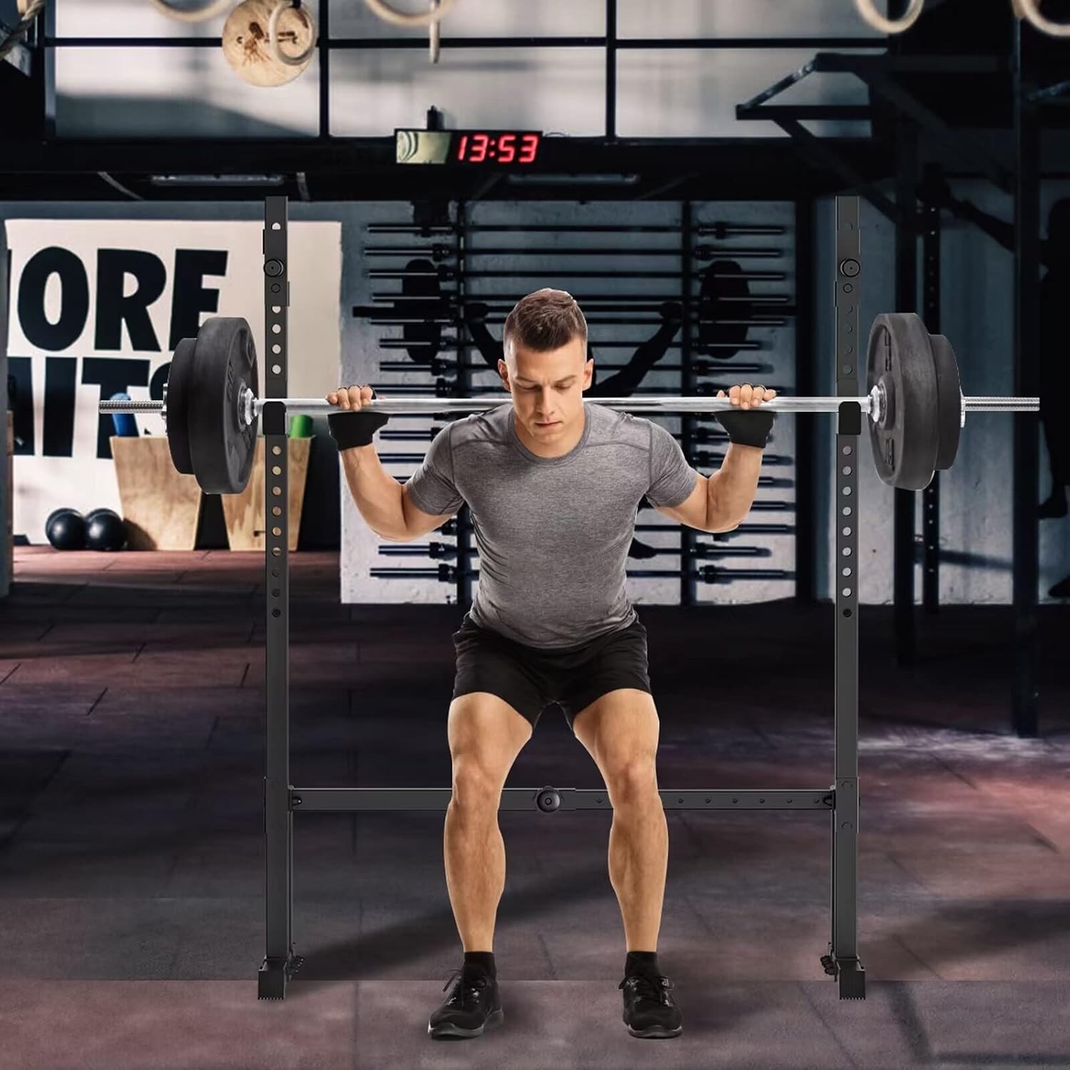 Barbell Rack Squat Stand Adjustable Bench Press Rack 550LBS Max Load