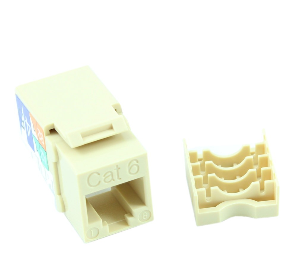 Keystone Jack Insert/Punch-down - Cat 6 RJ45 Networking  Ivory
