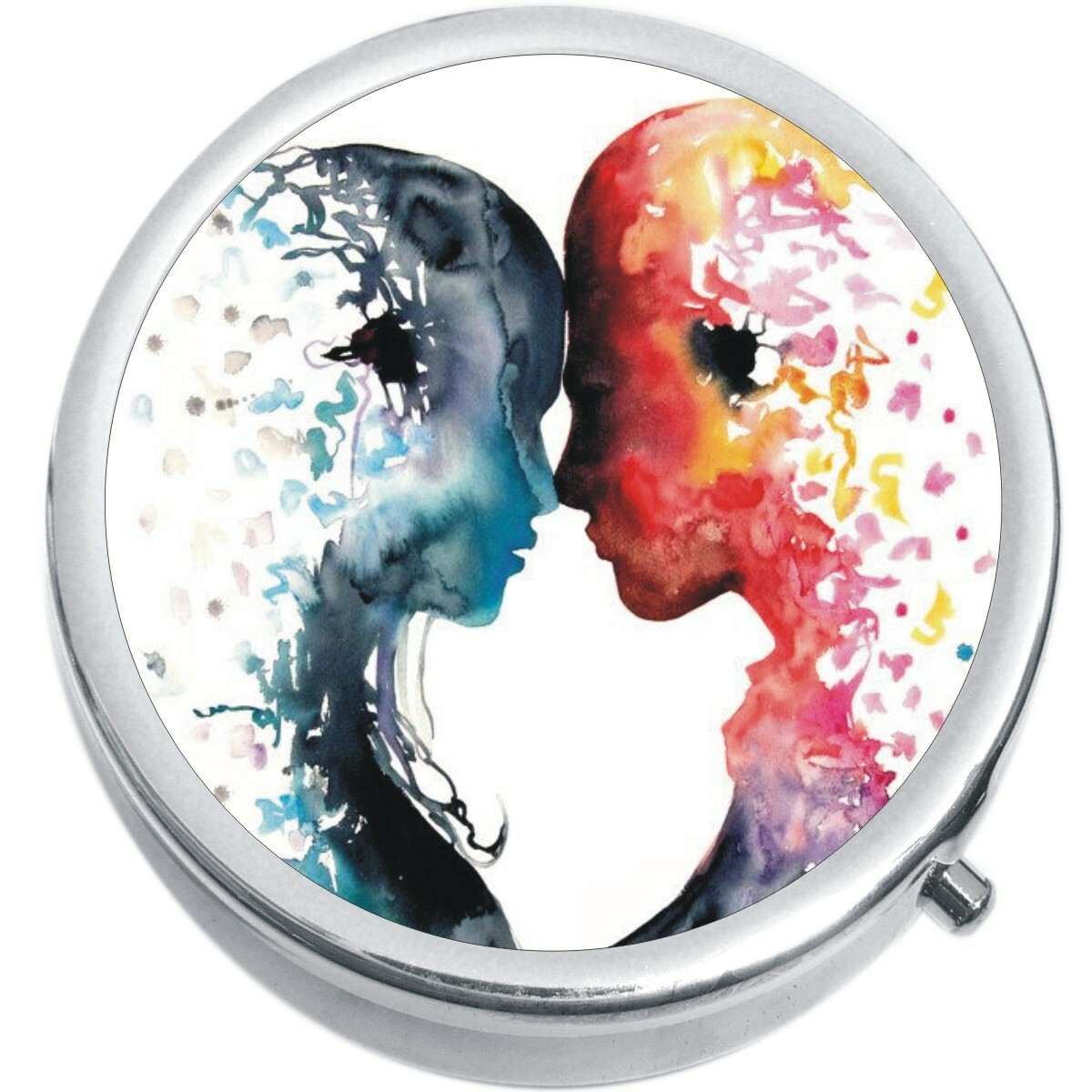 Watercolor Couple Medicine Vitamin Pill Box