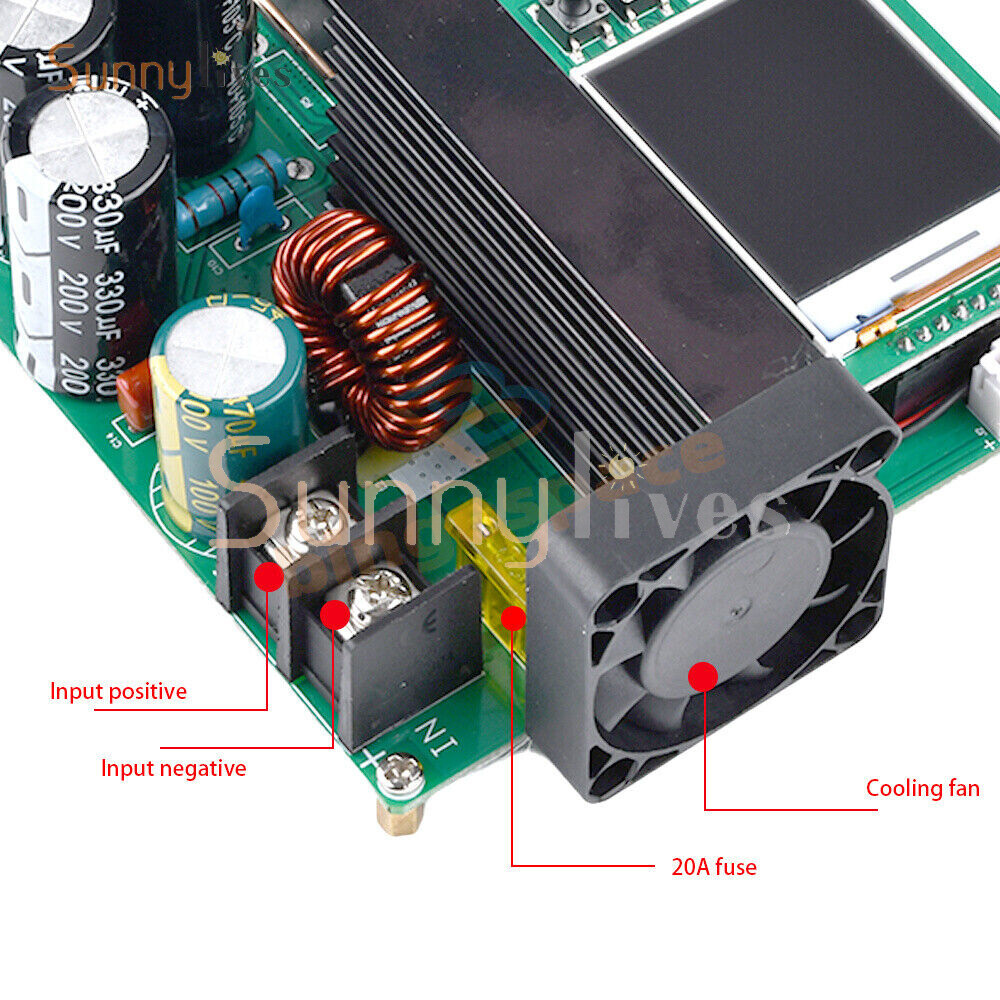 DC9V~60V 900W 15A CNC LCD Display Constant Current Voltage DC Boost Module New