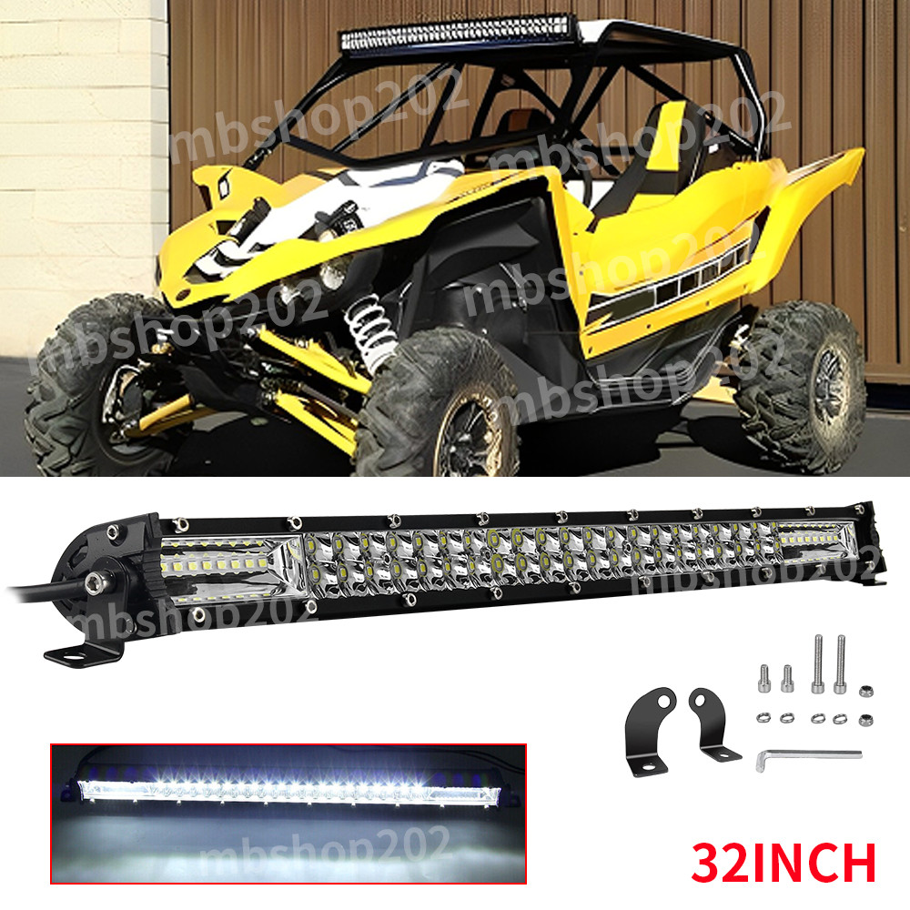32inch Straight Spot Flood LED Light Bar Fit 2016-2024 Yamaha YXZ1000R ATV UTV