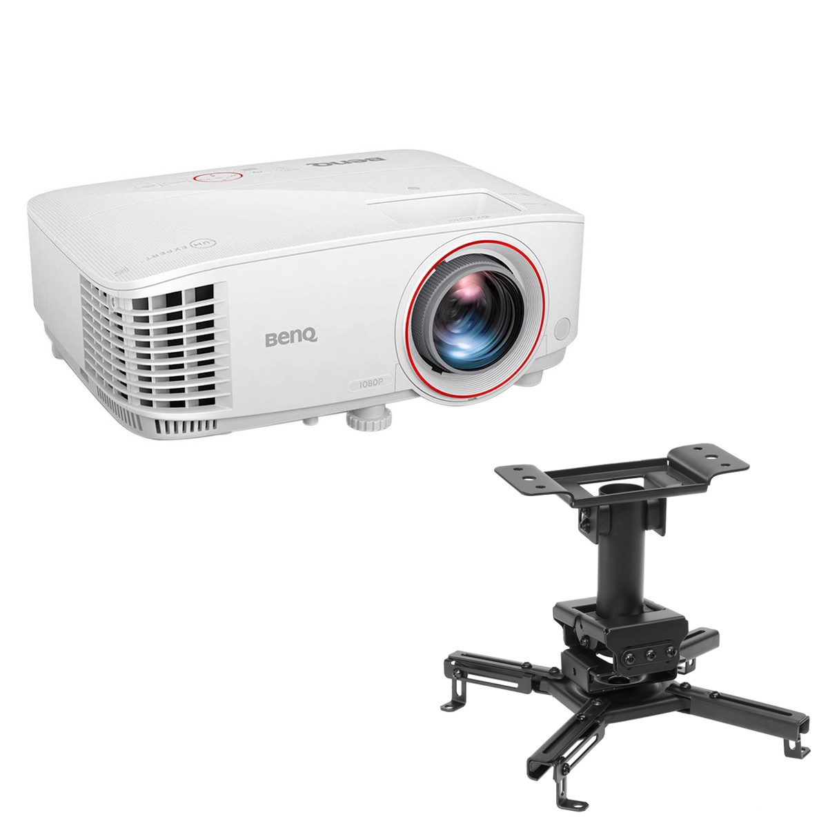 BenQ TH671ST Full HD DLP Home Theater Gaming Projector, Bundle with H&A Ceiling