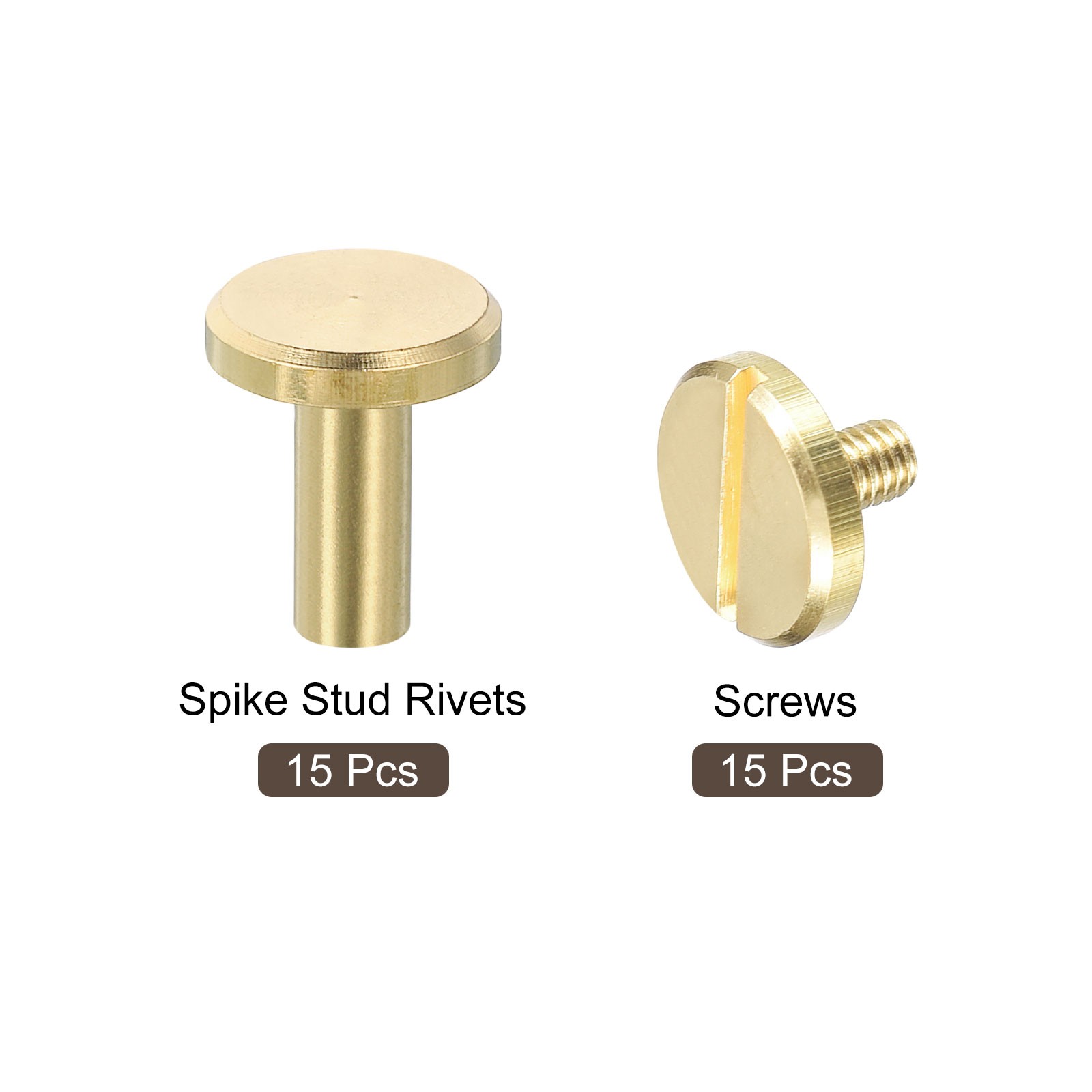 10x12mm Flat Studs Rivet Binding Rivets Screw Back Rivets DIY 15 Sets