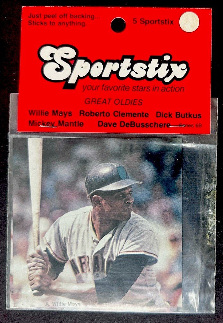 *RARE* 1976 Sportstix Stickers UNOPENED 5-Pack: Mantle Clemente Mays Butkus