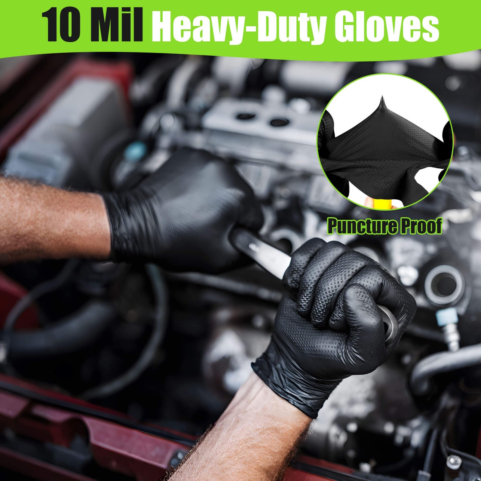 Treego 10 Mil Nitrile Gloves Large 50 Count Disposable Work