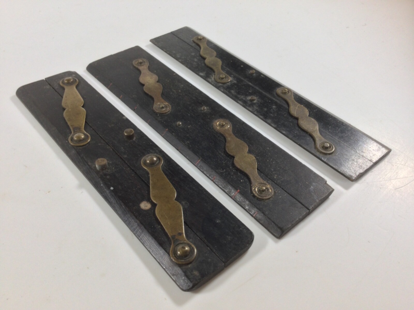3 No Vintage Architects / Navigation Ebony & Brass Parallel Rules