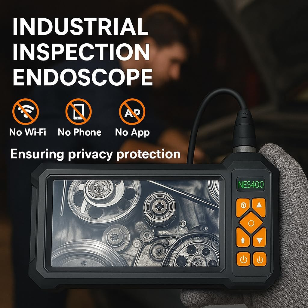 Endoscope Camera with Light, 1920P HD Borescope Inspection Camera with 4.3" IPS