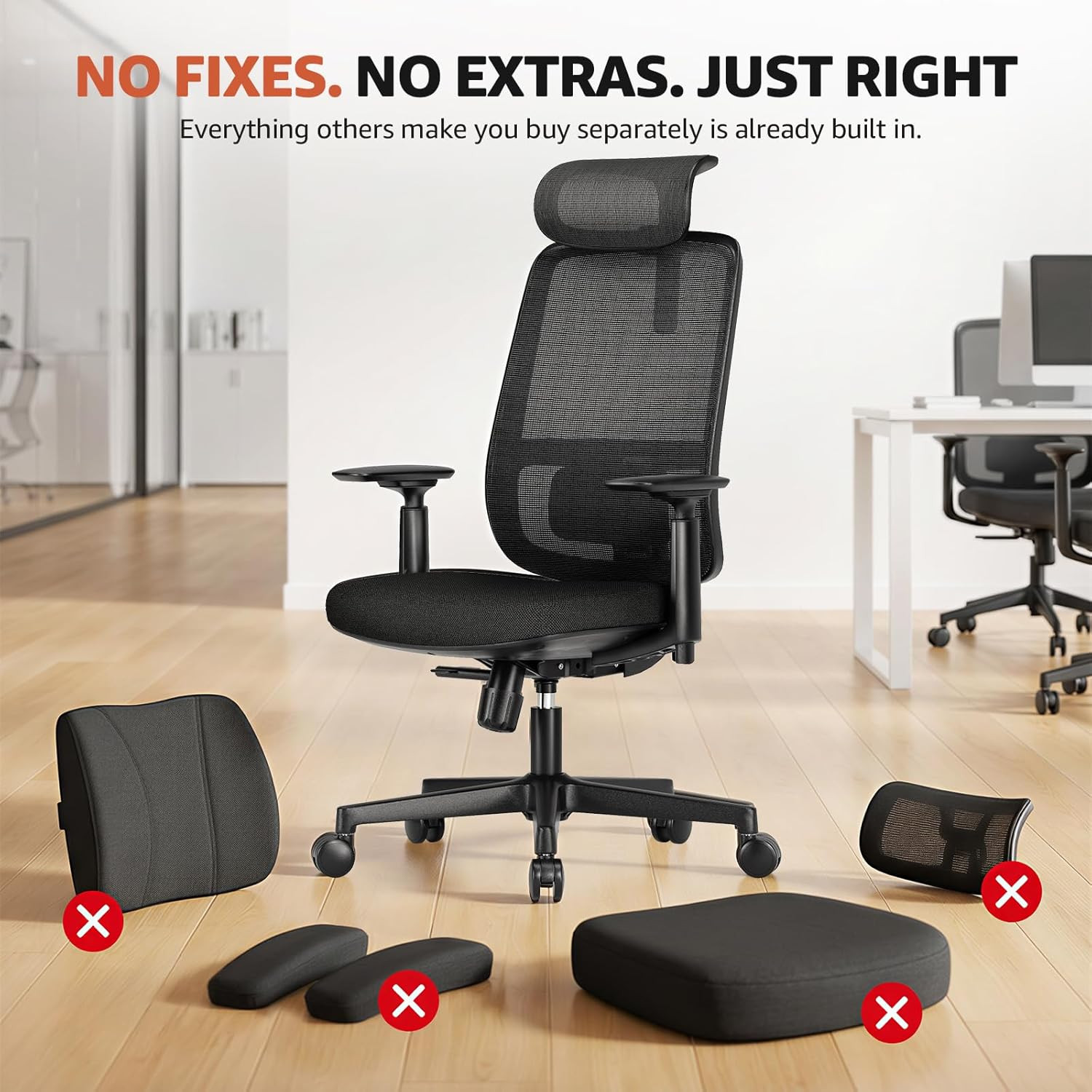 M1 Ergonomic Office Chair Mesh Chair, Home Office Desk Chairs with Adjustable Lu