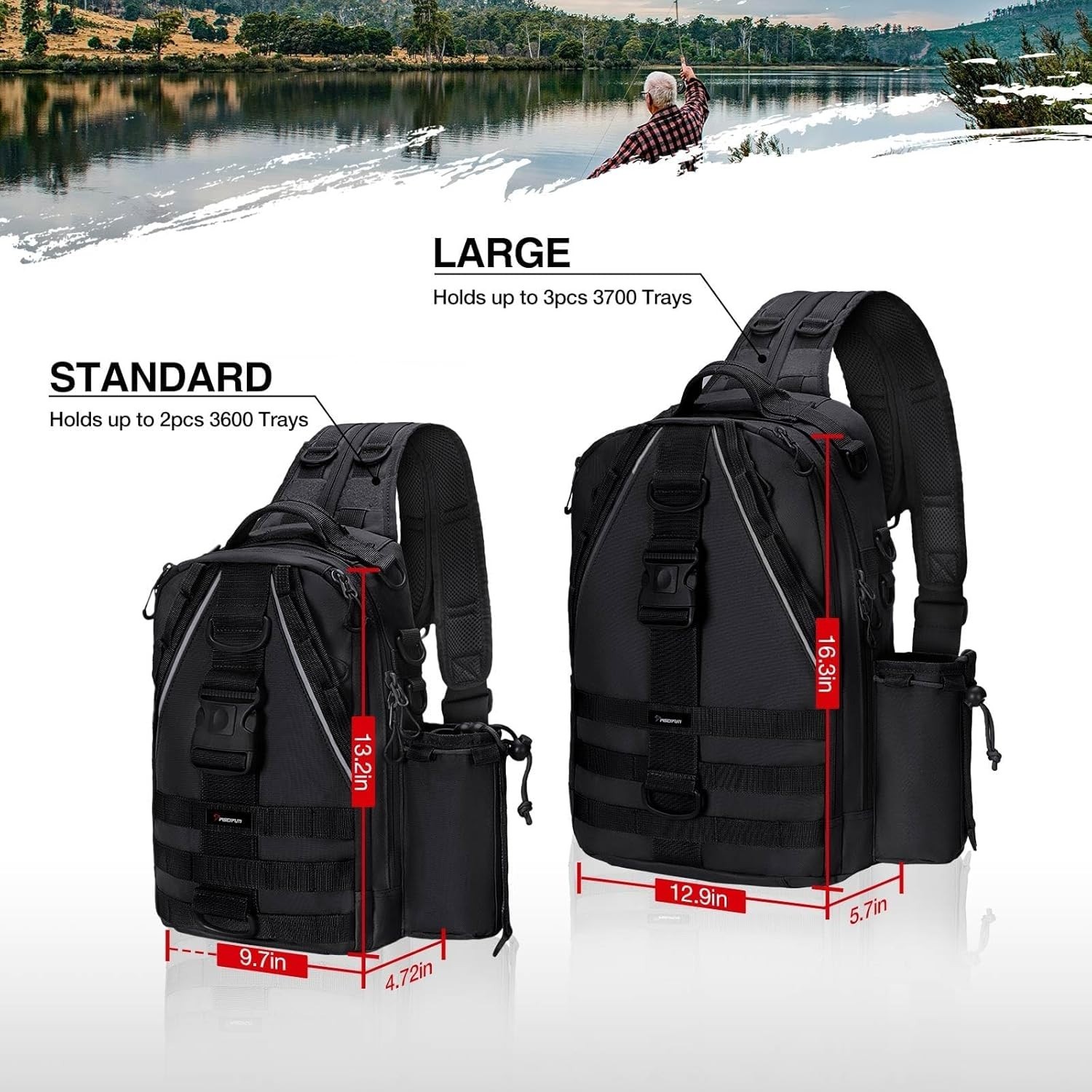 Large Capacity Fishing Backpack with Utility Pockets - Lightweight & Durable