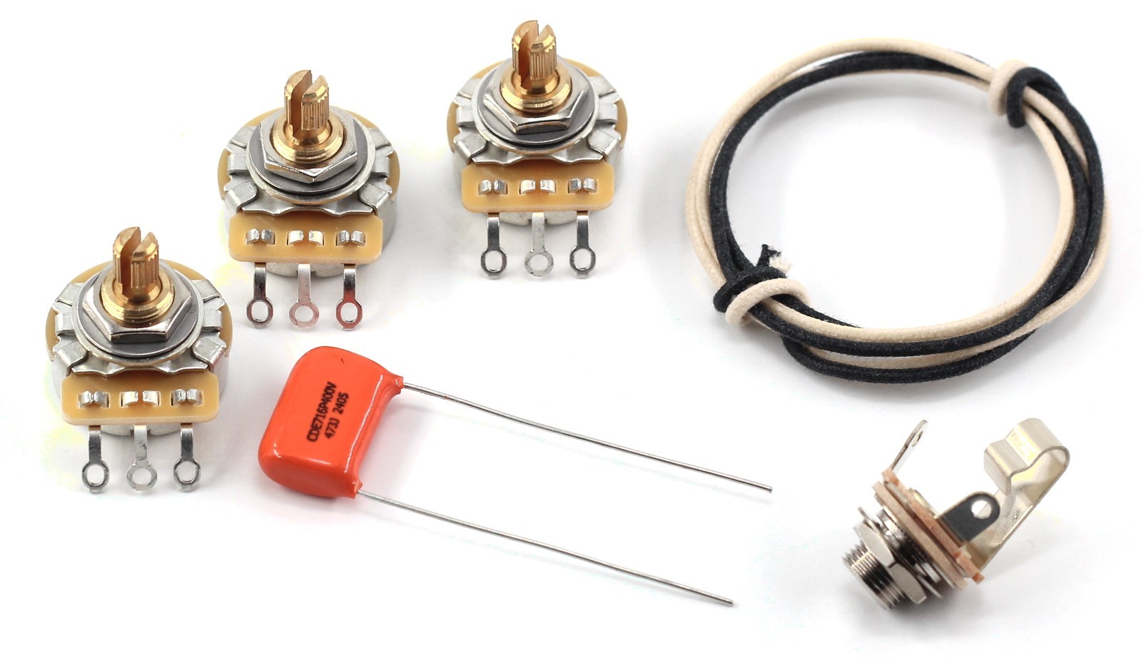 The Art of Tone Fender® Jazz Bass® Wiring Kit - CTS 250k Split, .047 Orange Drop
