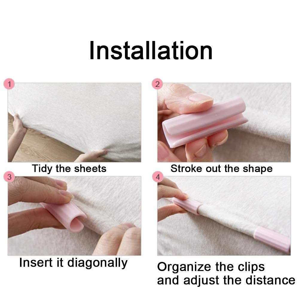 12pcs Bed Sheet Grippers Holders Fasteners Clips Keep Sheets