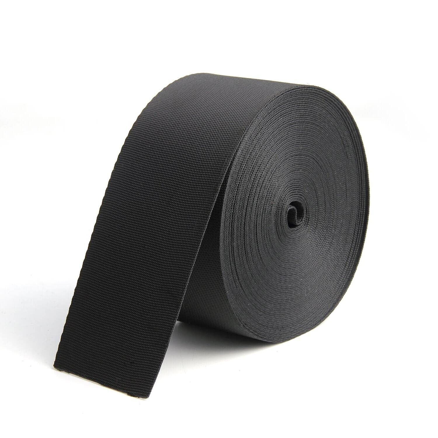 10 Yards 2 Inch Wide Webbing Black Nylon Heavy Duty Webbing Strap Repair Hammock