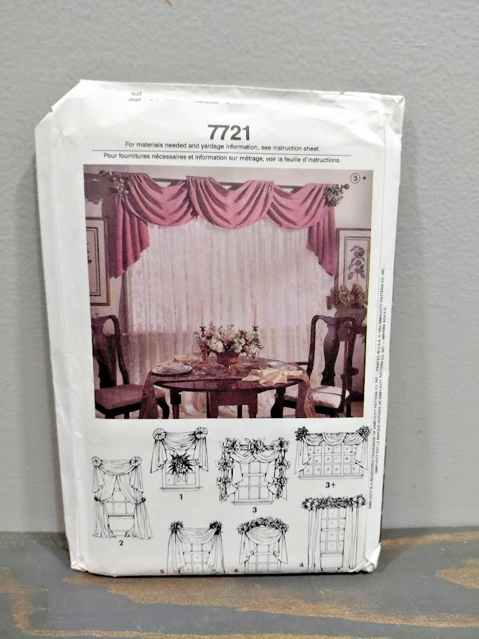Simplicity 7721 Abbie's Jiffy 6 Pack Window Treatments Sewing Pattern