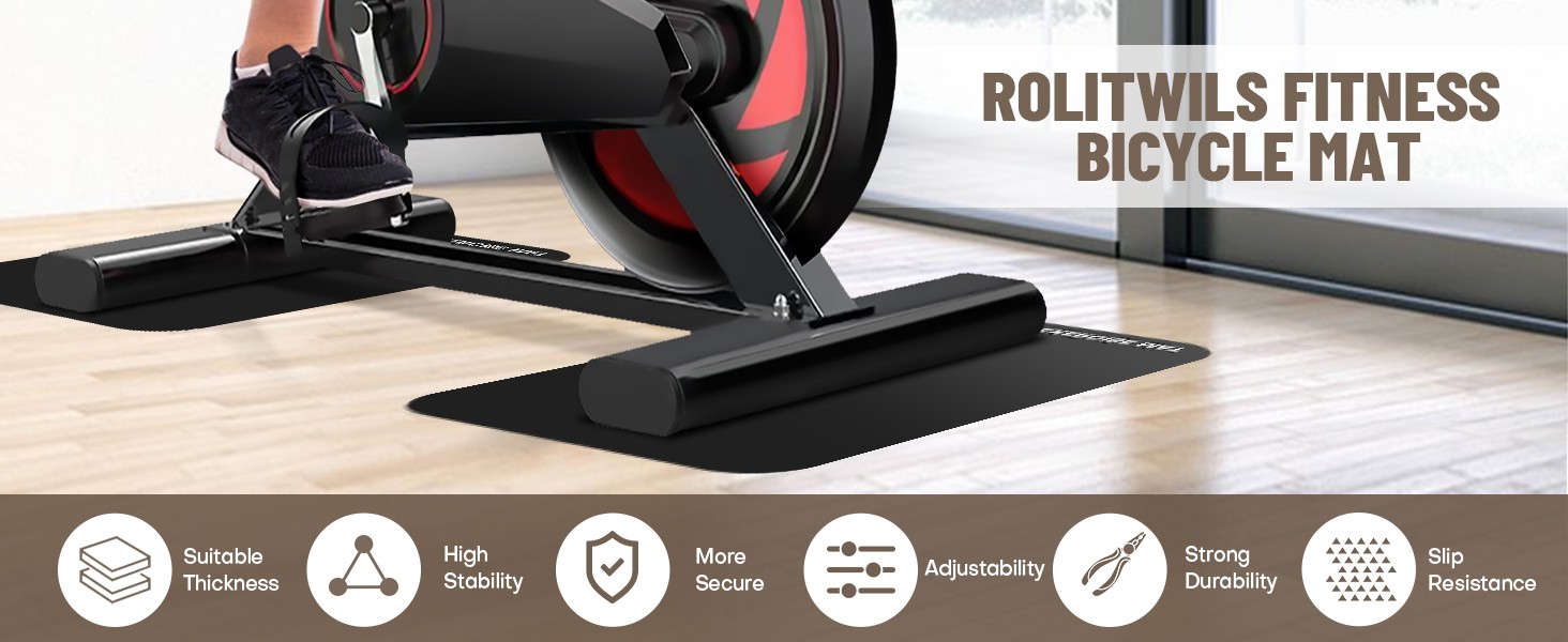 Under Desk Elliptical Mat - Non-Slip Exercise Equient for Bike,