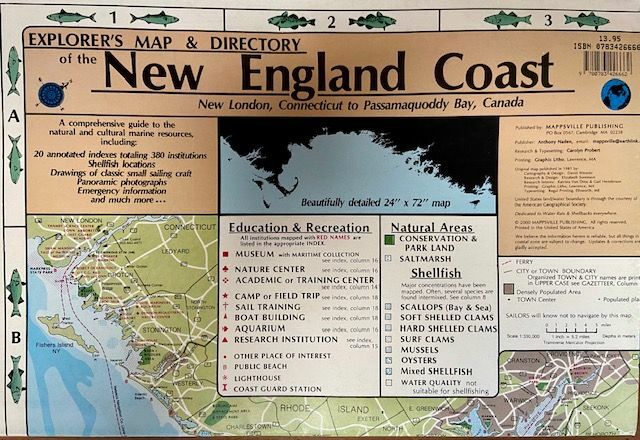Explorer's Map & Directory of the NEW ENGLAND COAST (Large)