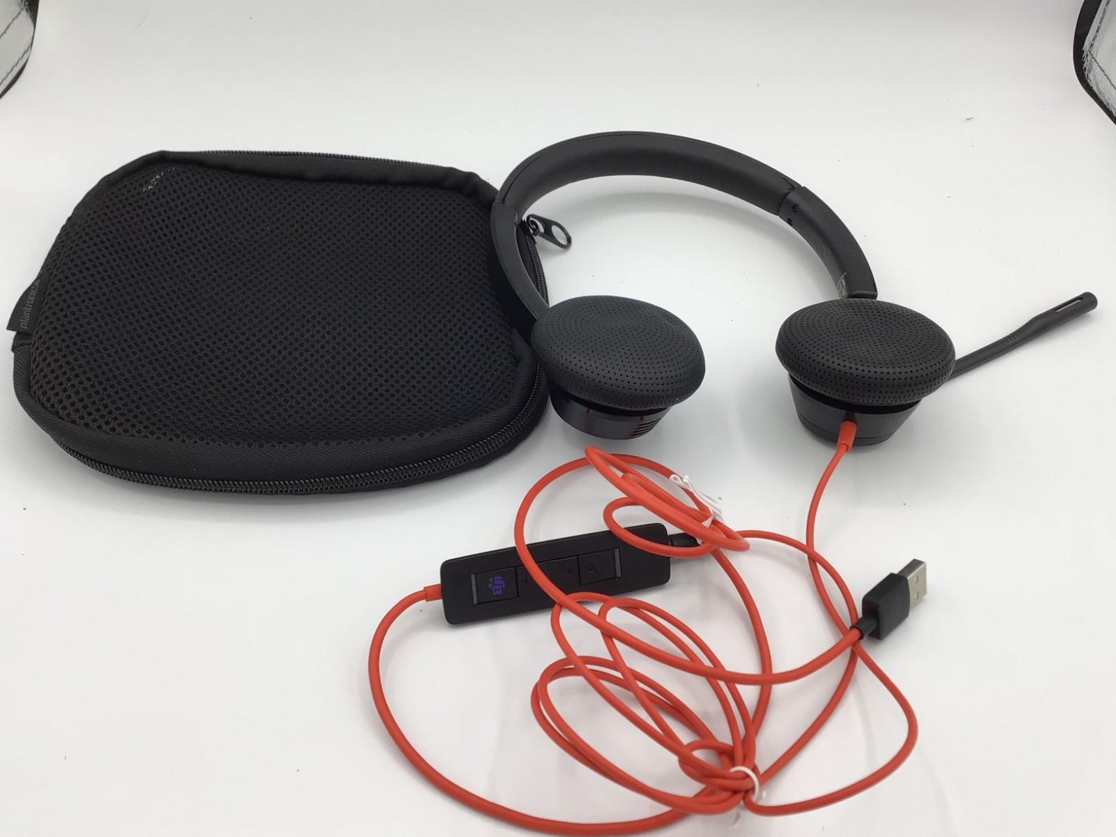 Plantronics Poly Voyager Wired Stereo Headset + Mic BW-3300M Tested Working