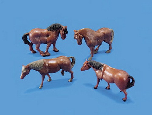 Modelscene 5105 HO Horses & Ponies Figure Set (Set of 4)